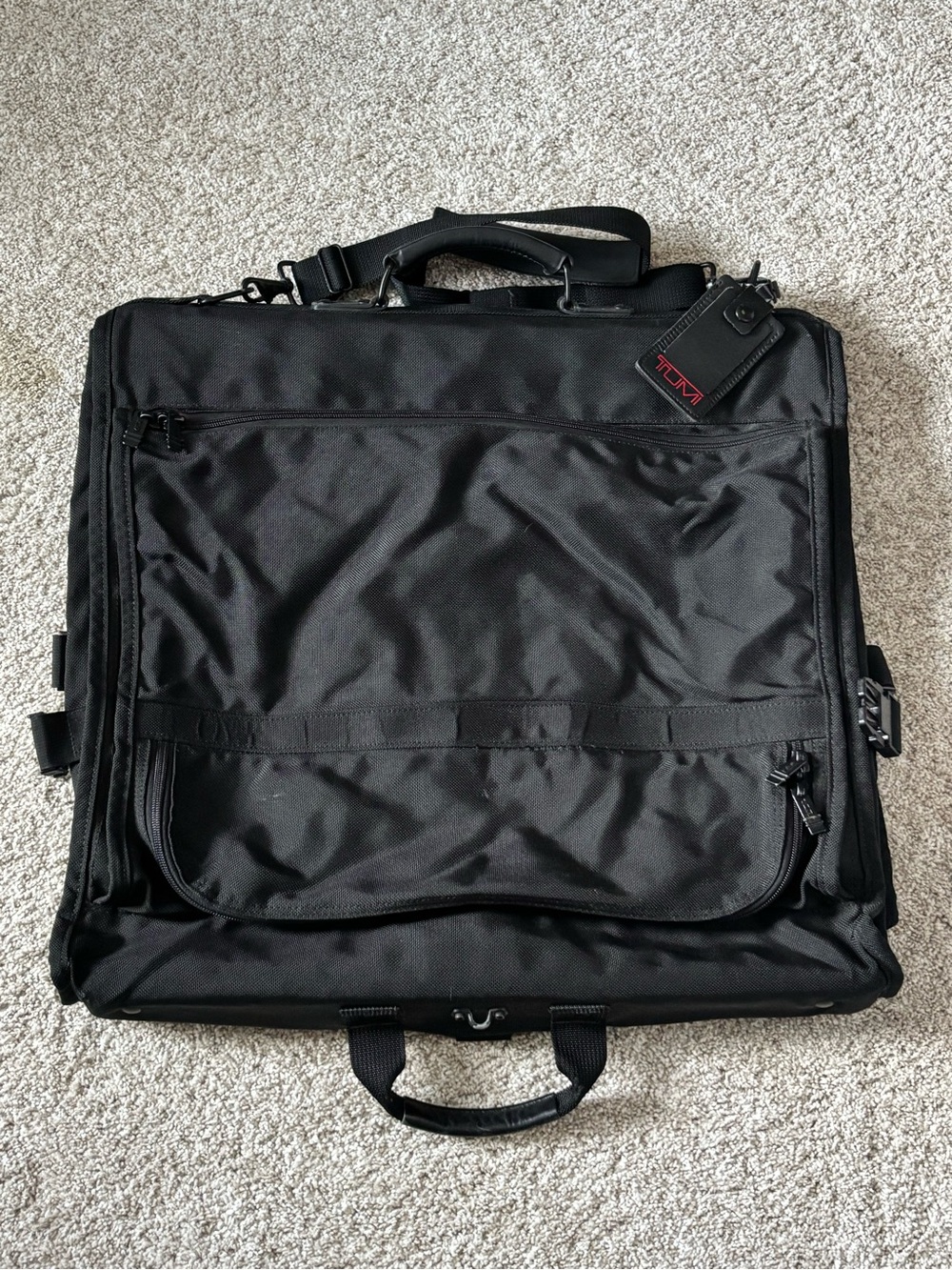 Vintage TUMI Garment Bag | Black Ballistic Nylon BiFold Carry‑On w/ Strap